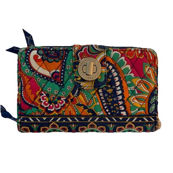 Vera Bradley Turn Lock Wallet Venetian Paisley Retired Hard to Find - Picture 1 of 12